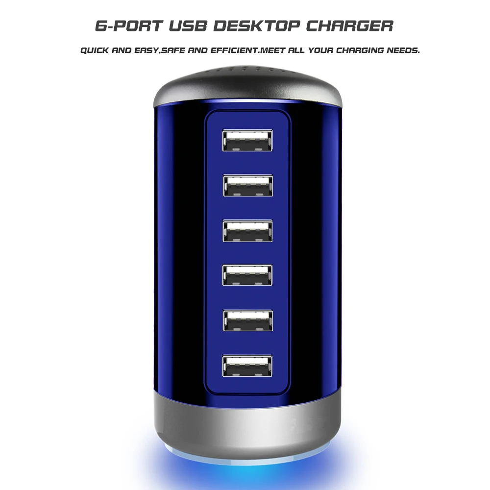 Costyleen зарядное устройство в виде башни 6-Порты и разъёмы Desktop зарядка через usb