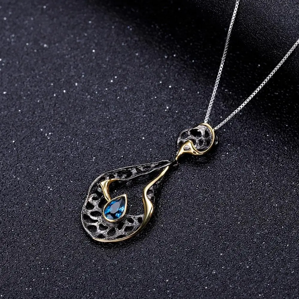 Женское Ожерелье с голубым топазом из серебра 925 пробы | Украшения и аксессуары