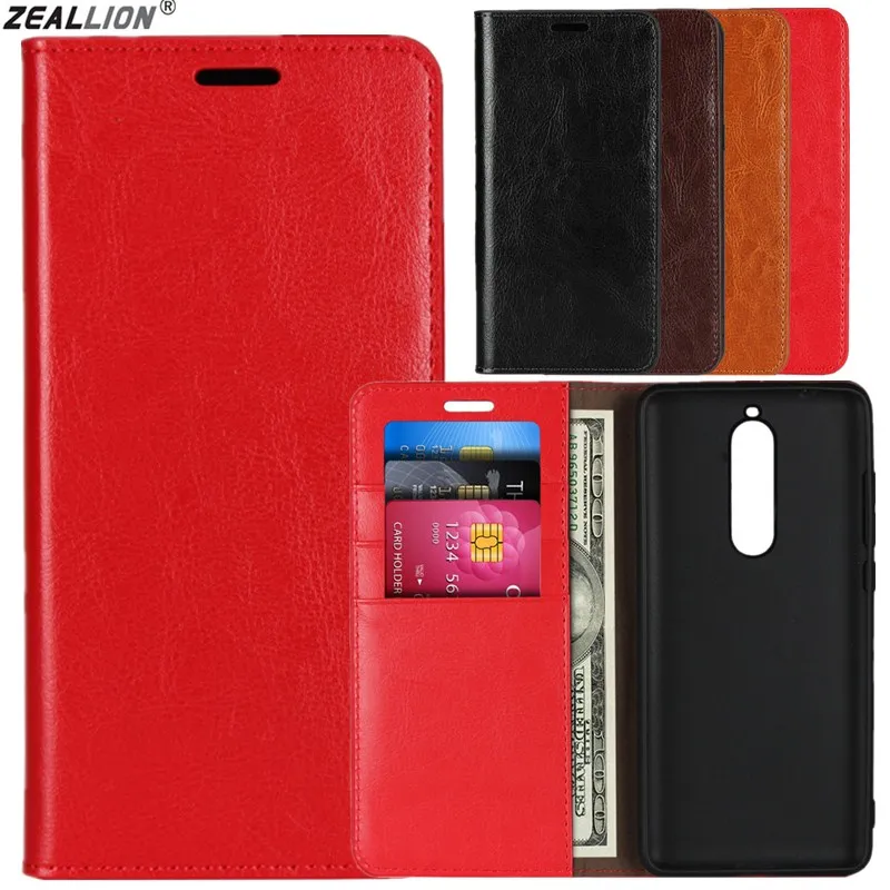 ZEALLION для Nokia 2,1 3,1 5,1 640 950XL 7 Plus X6 натуральная Crazy Horse кожа флип Стенд чехол