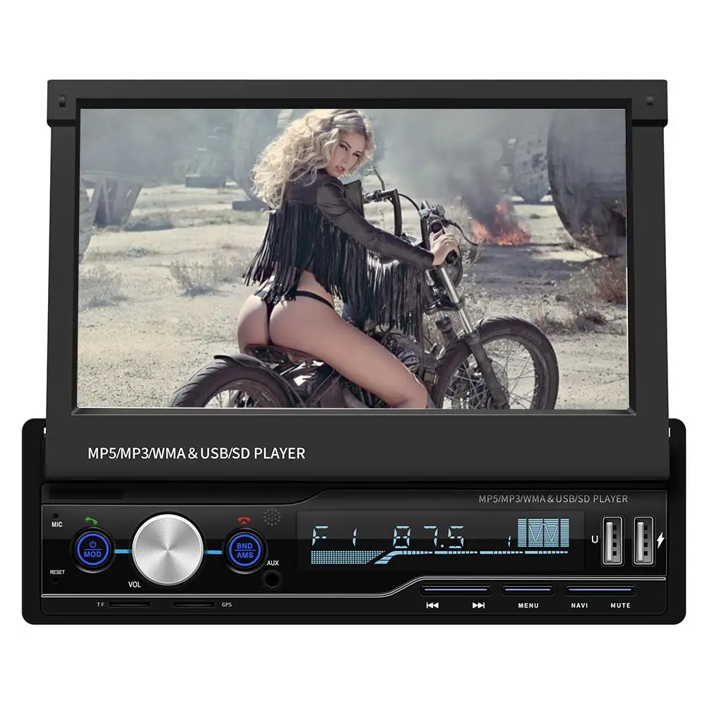 7 дюймов 1 DIN автомобиль MP5 плеер сенсорный экран автомобиля gps Sat NAV Bluetooth Стерео