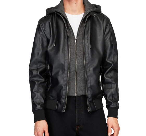 2018 Spring New Men Good Quality Motorcycle Leather Jackets Male Casual Faux Hooded Coat PU Outwear |
