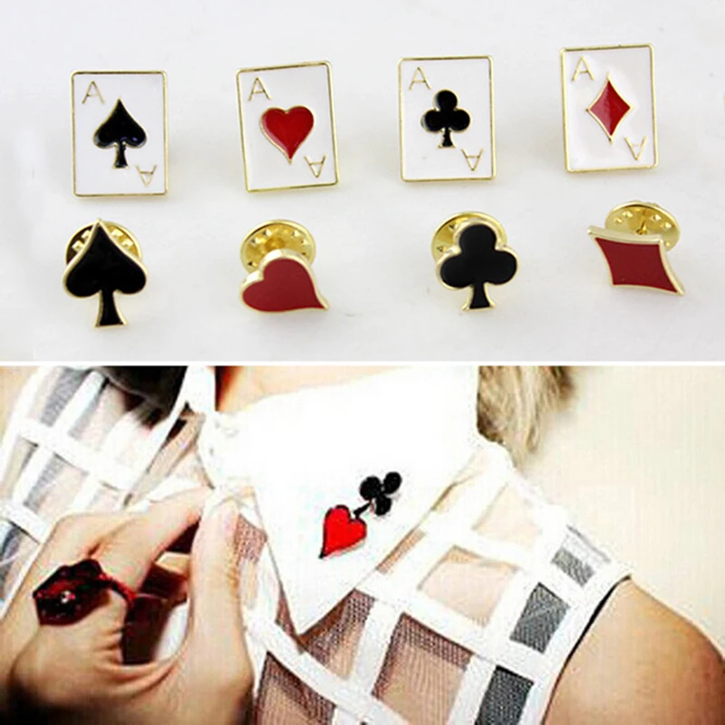 Прекрасная модель Poker style Booch маленький металлический воротник из сплава цветок персик коробка с сердцем воротник клип украшения из ткани 1 шт./пакет