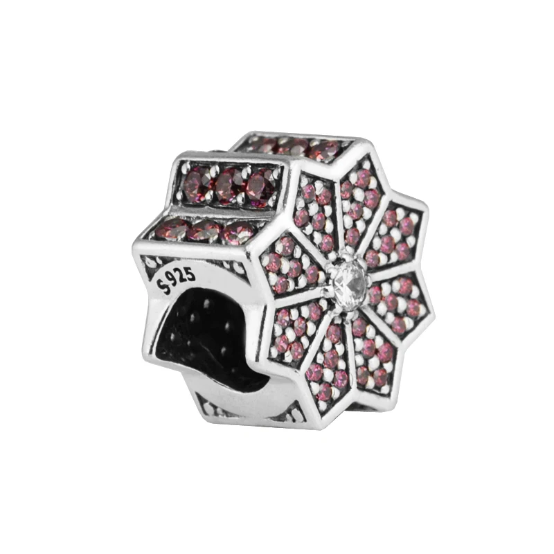 Подходит для браслетов Pandora мерцающие подарочные серебряные бусины 100% 925 пробы
