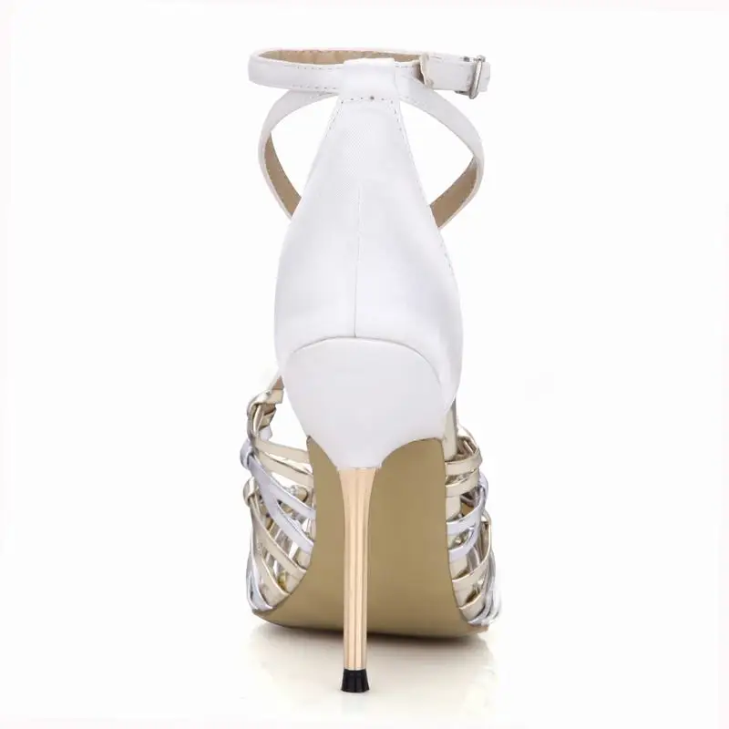 Модные женские босоножки пикантные разноцветные туфли на высоком каблуке для