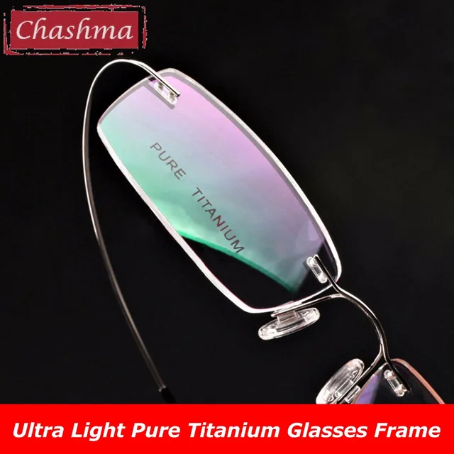 Titanium Eyewear armacao para oculos de grau Frameless Titanium Alloy Eye Glasses Frame Optical Glasses Frames for Women and Men 2
