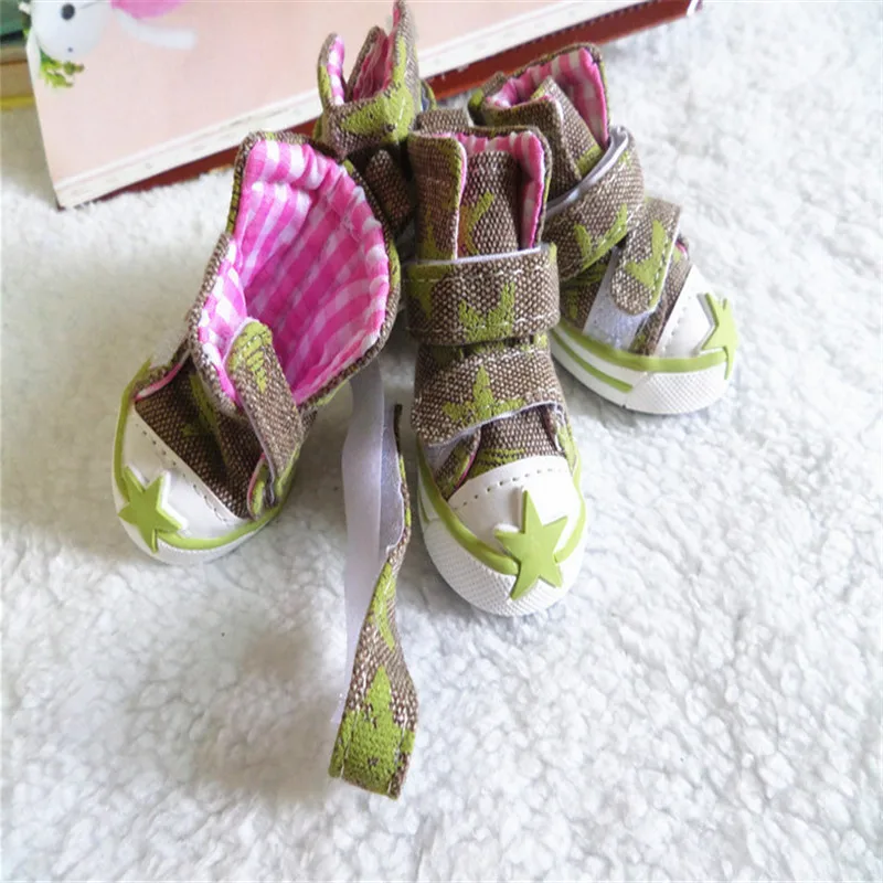 Модная Джинсовая Обувь для собак кроссовки маленьких домашних животных уличные