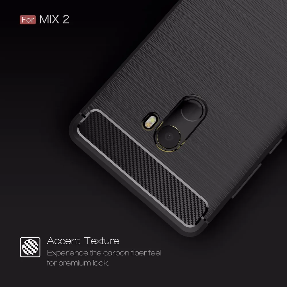 Для Xiaomi mi x 2 силиконовый чехол Мягкий ТПУ щеткой углеродного волокна Текстура
