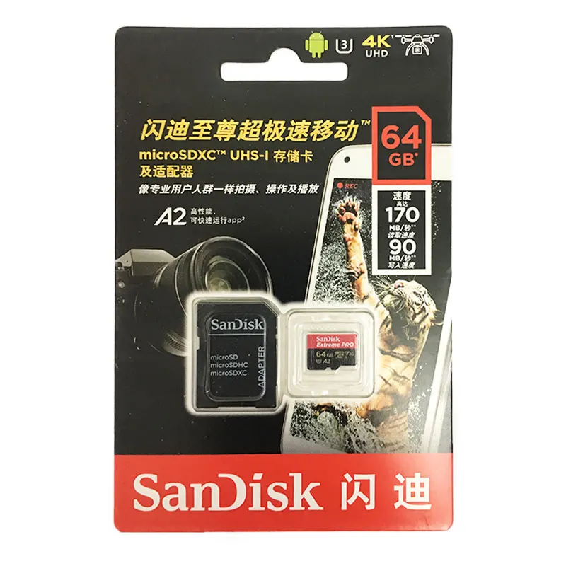A2-64GB-170M SanDisk Ultra A1 карты памяти MicroSD 200 ГБ 128 ГБ 64 ГБ 32 ГБ 16 ГБ MicroSDHC/SDXC UHS-Я 98 МБ/с. карты памяти Micro SD картао де memoria - Емкость: A2-64GB-170M