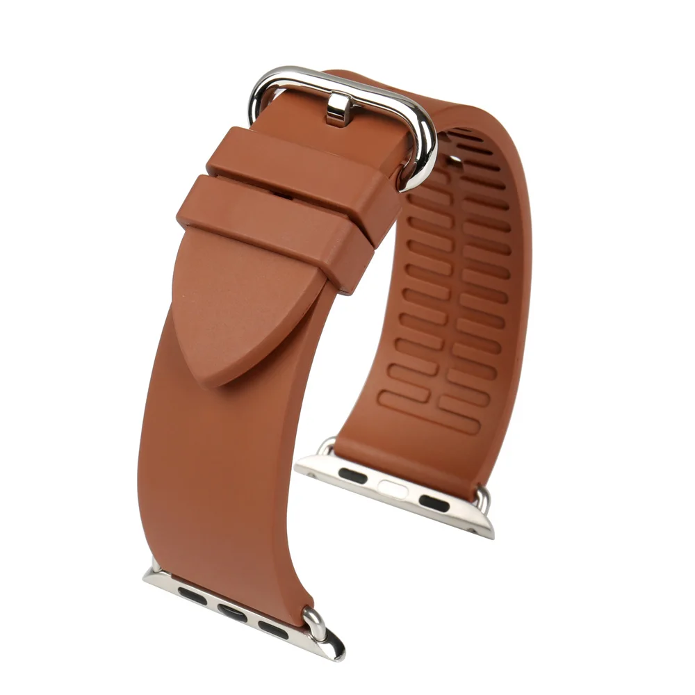 Новая мода цвет Orange fluororubber резиновый ремешок для спорта Apple Watch группа 42 мм 38 мм серии 1& 2 iwatch ремешки