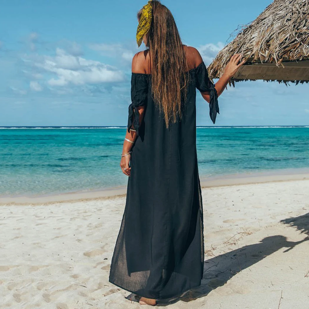 2018 летнее для пляжа в богемном стиле платье женское сексуальное с открытыми
