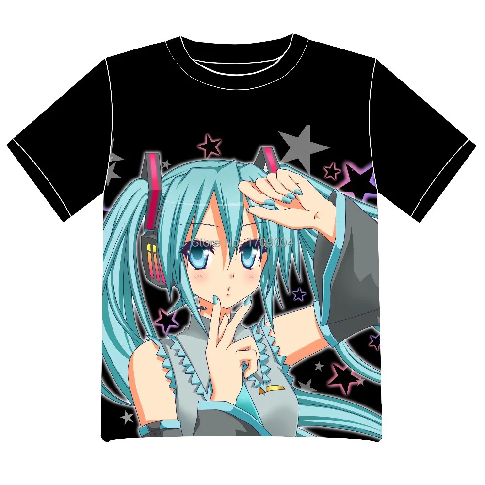 Бесплатная доставка Аниме Манга Мику Хацунэ Vocaloid футболка Для женщин мужчин