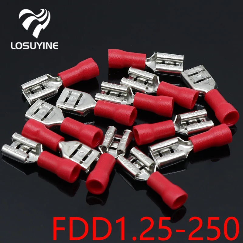 FDD1.25 250 изоляционные женские изолированные электрические обжимные Клеммные
