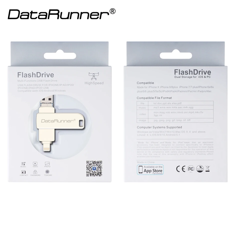 DataRunner Usb флеш-накопитель Usb 3,0 OTG флеш-накопитель 8G 16G 32G 64G 128G микро-флеш-накопитель Usb флешка для iPhone/iPad/Android/Tablet PC