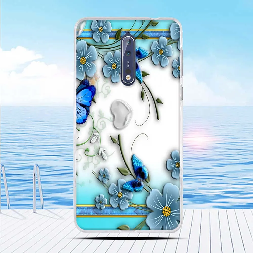 Мягкий силиконовый чехол из ТПУ с 3d-рельефным рисунком для Nokia 8 | Мобильные