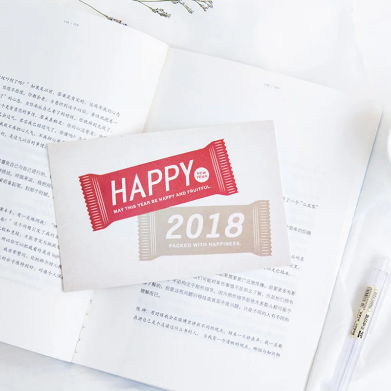 30 шт./лот 2018 открытка с Новым годом Поздравительная на день рождения Рождество