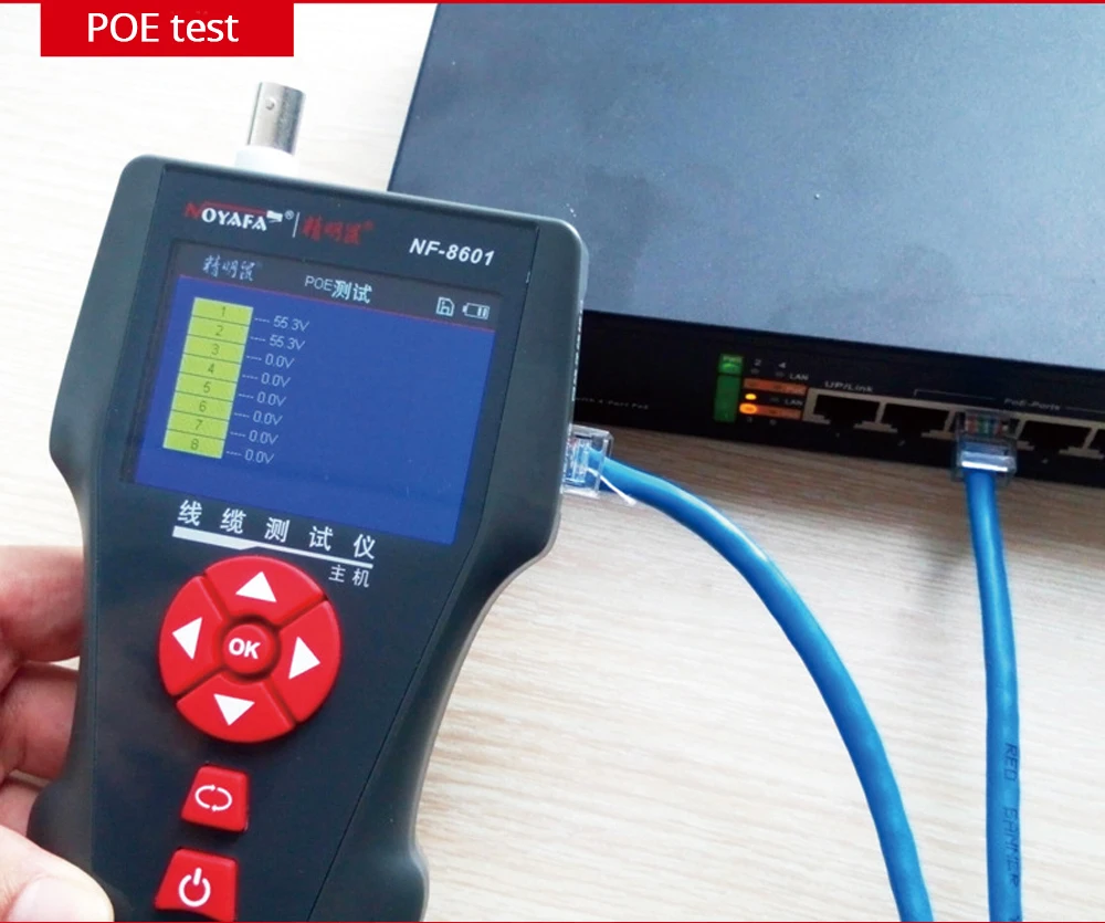 Noyafa NF-8601W RJ45 LAN Сетевой кабель тестер для BNC PING POE RJ11 телефонная линия провода трекер диагностики тональный детектор