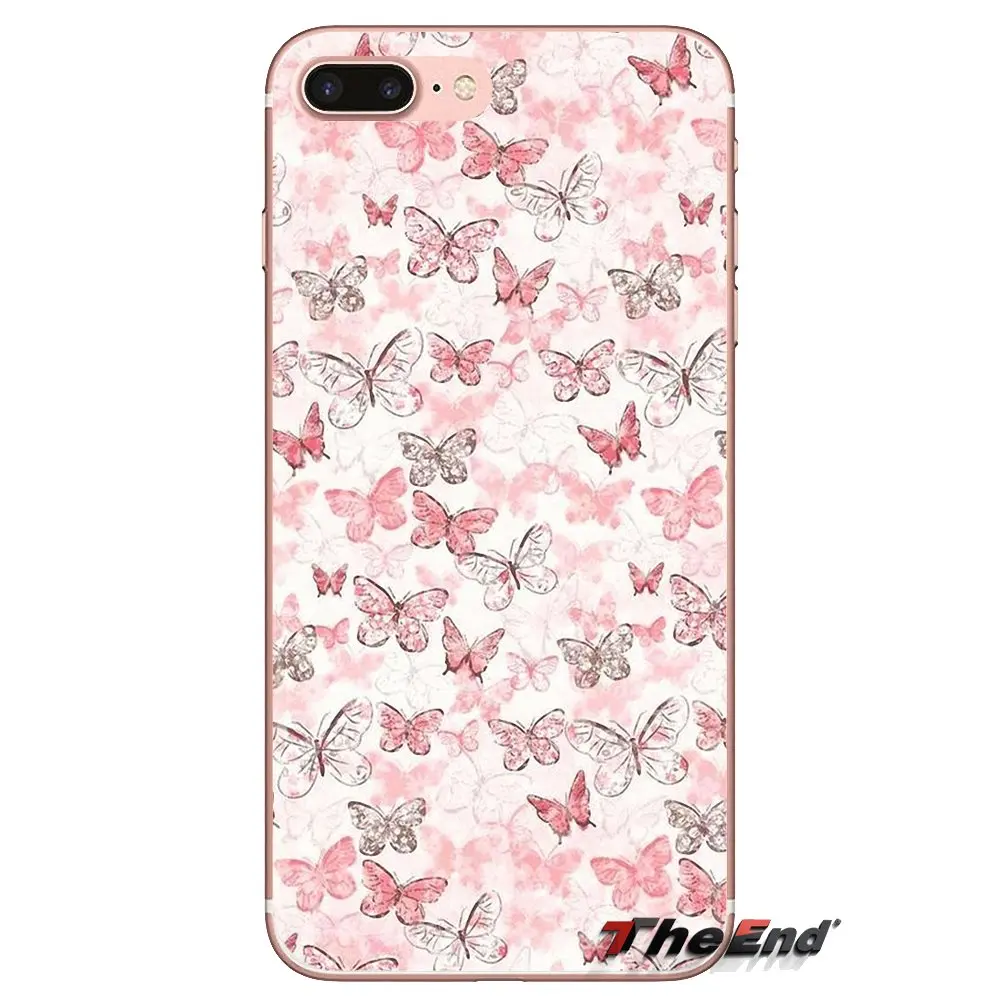 Розовая бабочка с цветочным узором для iPod Touch Apple iPhone 4 4S 5 5S SE 5C 6 6S 7 8 X XR XS Plus MAX