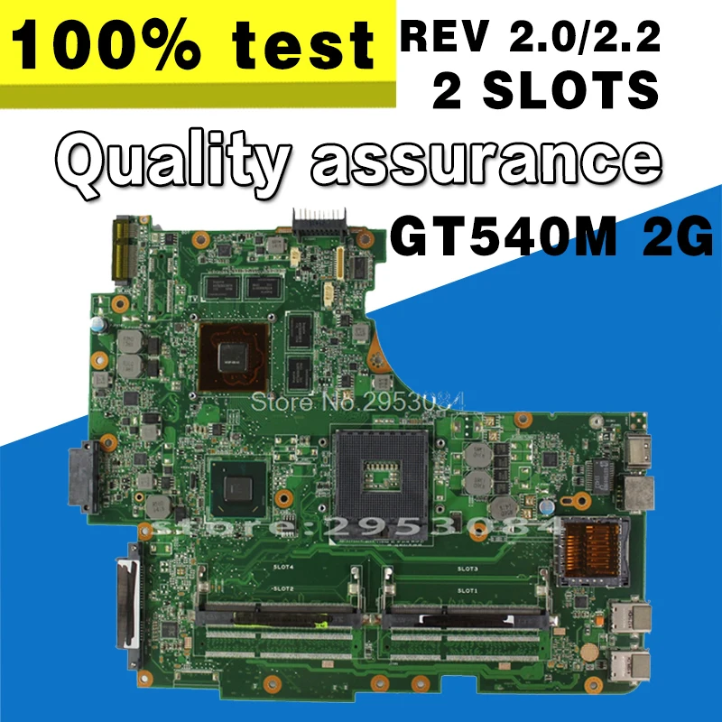 

For Asus N53S N53SV Rev 2.2 2 slots GT540M 2G USB3.0 2.0 N12P-GS-A1 HM65 PGA989 laptop motherboard 100% fully tested
