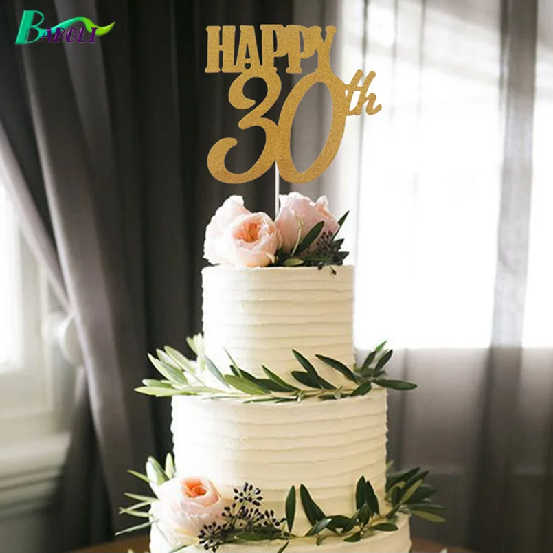 1 шт Главная DIY торт С Днем Рождения флаг 10th 20th 30th 40th 50th 60th карты вечерние Юбилей