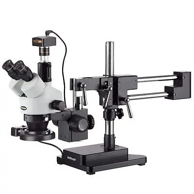 Тринокулярный микроскоп AmScope 3.5X 90X с подставкой и Стереомикроскопом зумом