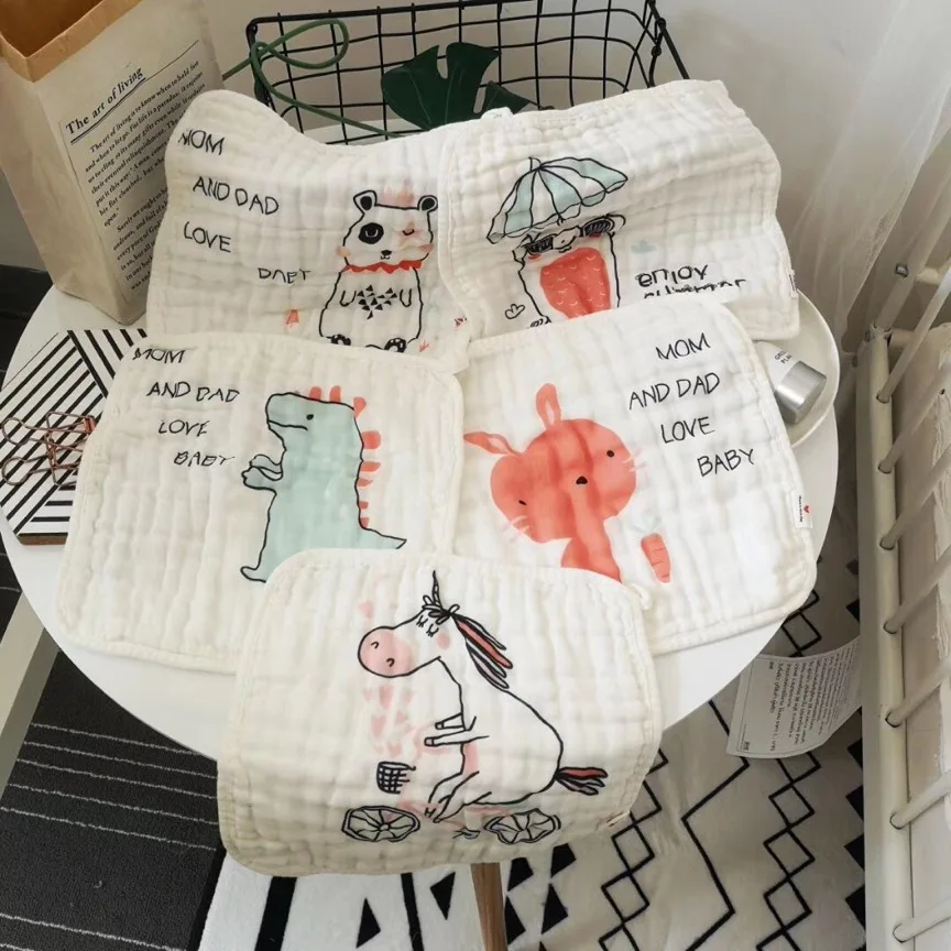 5 шт./лот детская отрыжка нагрудники Младенческая Детская отрыжка салфетки хлопок Детские аксессуары марлевые маленькие квадратные полотенца слюнявчик полотенце для мытья