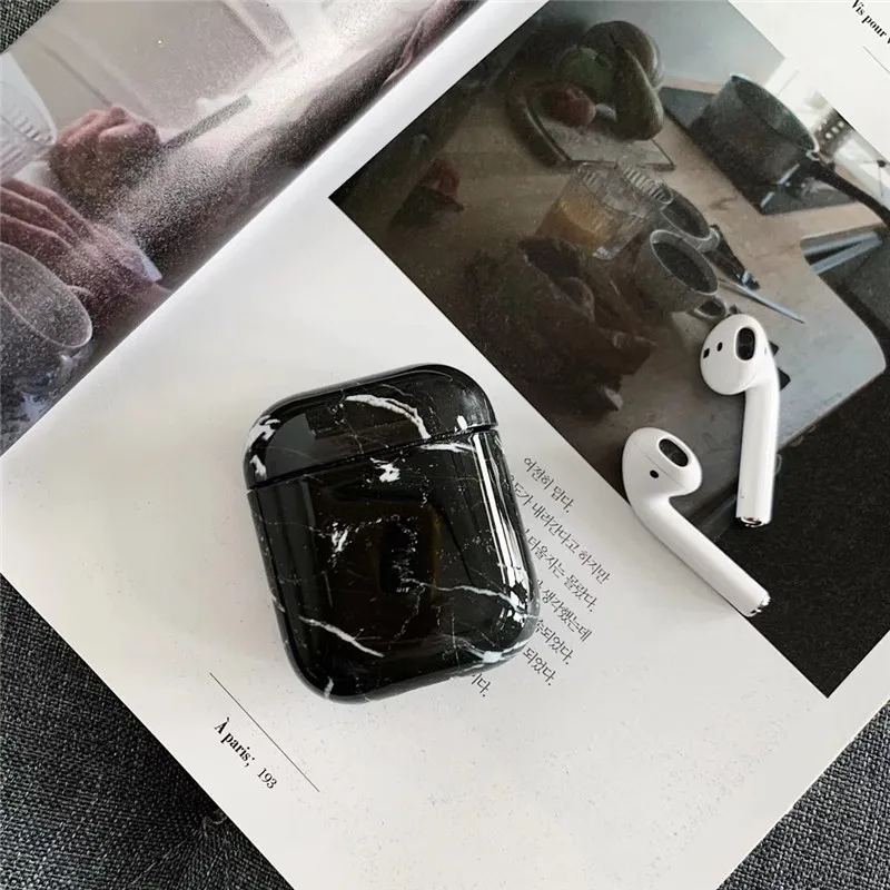 Мраморный чехол для Apple Airpods симпатичный пластиковый 1:1 роскошные аксессуары