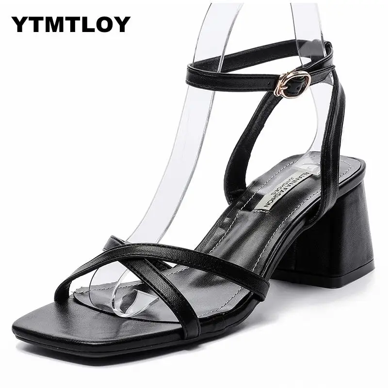 Women Sandals Shoes Block Heels Womenparty Sandalias Sexy Classic Ladies High Summer Gladiator Ankle Strap | Обувь
