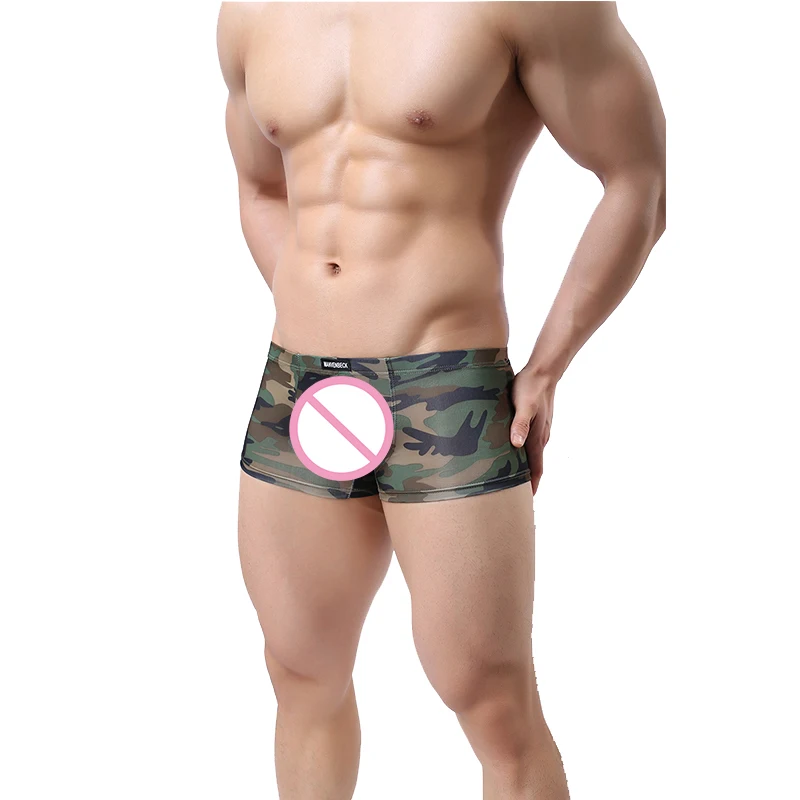 

Fashion Mens Underwear Plus Size Men's Boxer Shorts Camouflage Panties Nylon Male Camo Underwear Underpants Trunk Cueca