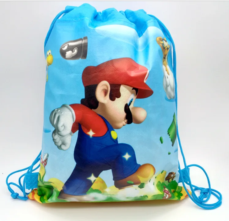1 шт. 27*36 см рюкзак с кулиской Super Mario тканевая сумка принтом Подарочная Нетканая