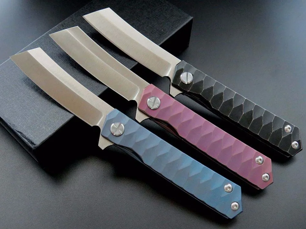 Высокая жесткость 60HRC EF97 D2 BladeTC4 ручка Открытый Отдых тактический складной Ножи