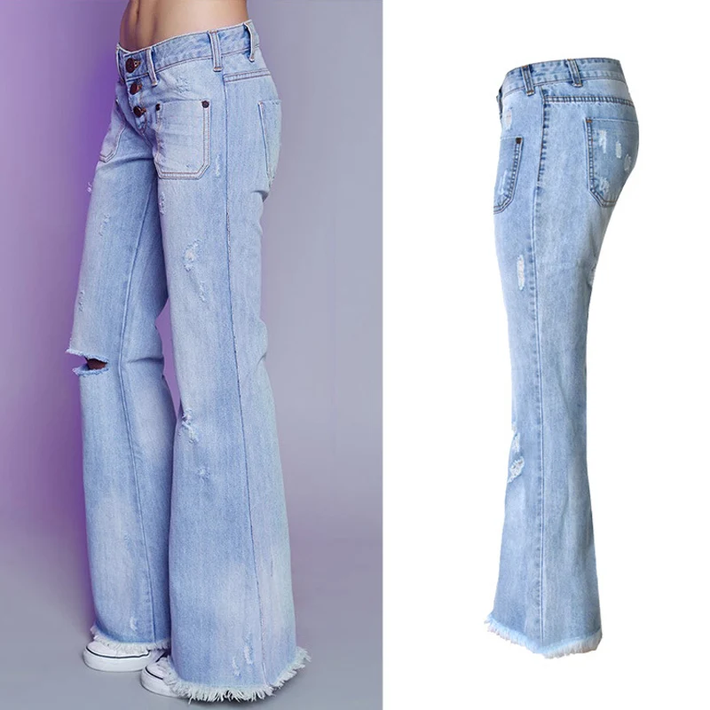 2019 зимние женские рваные джинсы с высокой талией в стиле бойфренда для женщин мам