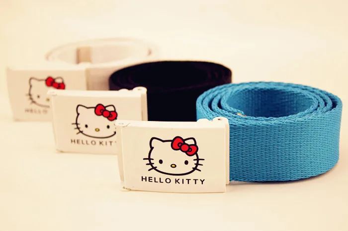 hello kitty детский студенческий холщовый пояс прекрасный мультфильм Мода полиэстер хлопок пояс для девушки ребенок фестиваль подарок