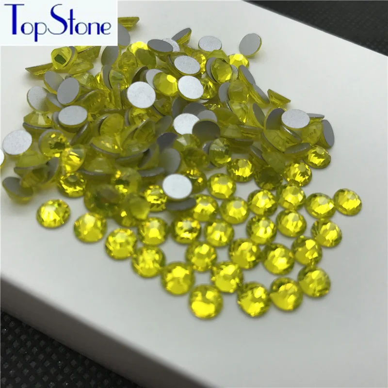 Topstone Стразы Flatback ss3 ss34 цитрин цветной 3D дизайн ногтей украшения не Горячая