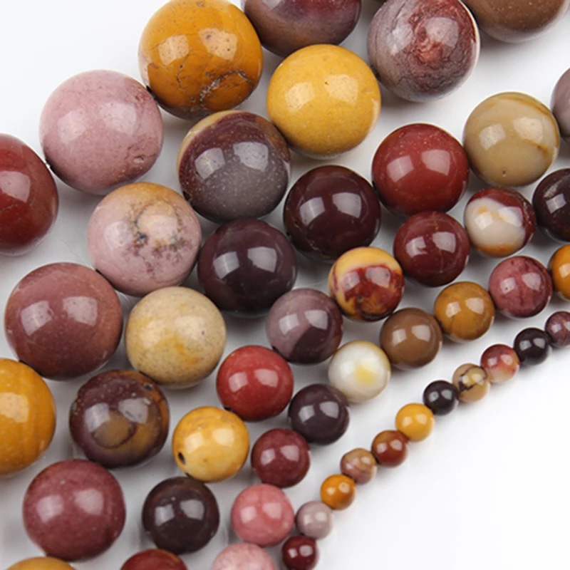 New Mix Colored Loose Natural Beads Charms Spacer Round Stone 4 6 8 10 12 14mm for DIY Jewelry Findings F2119 | Украшения и
