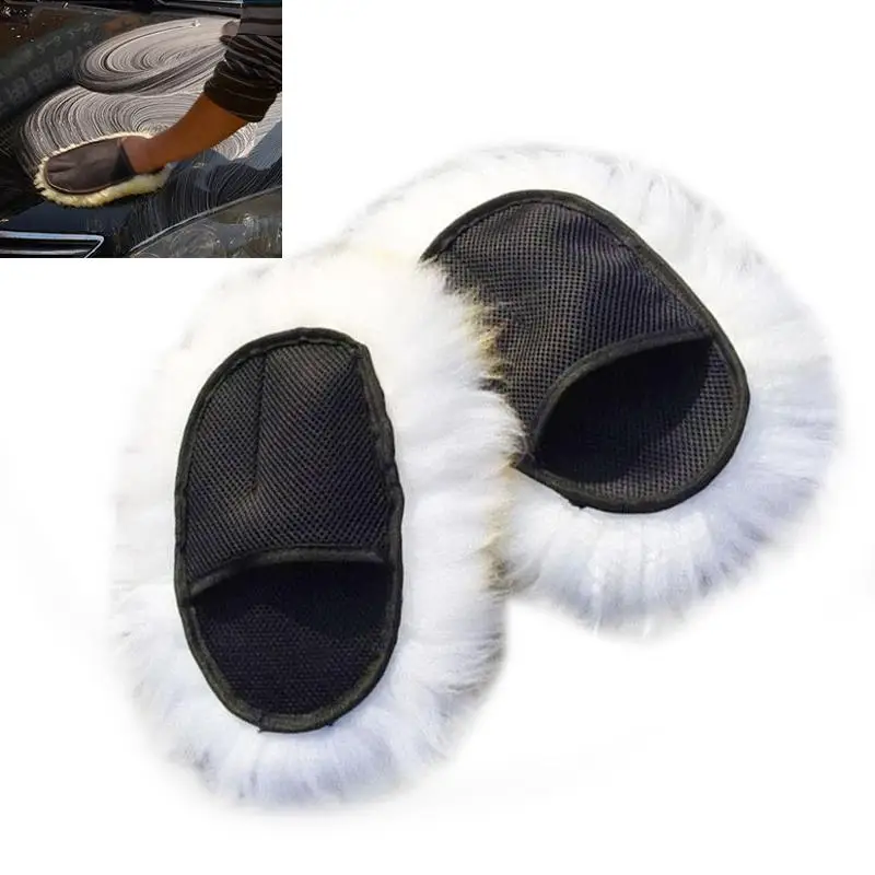 Vehemo супер длинные дышащие сетчатые лапы из овчины для мытья автомобиля