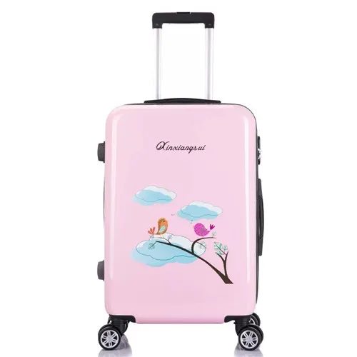 24 inch pink Klqdzms 16/20/24 дюйма ПК скользящий Чемодан Spinner Марка чемодан на колесиках для путешествий чемодан Мода Мультфильм Чемодан серии - Цвет: 24 inch pink