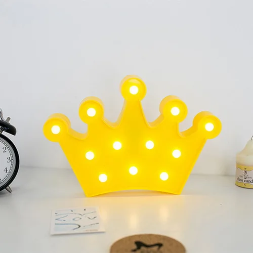 Yellow 05 Ночной светильник с фламинго, единорогом и КАКТУСОМ, облаком, настольная лампа, светодиодный светильник с буквенным знаком, подвесной светильник, домашний декор, подарок - Цвет: Yellow 05