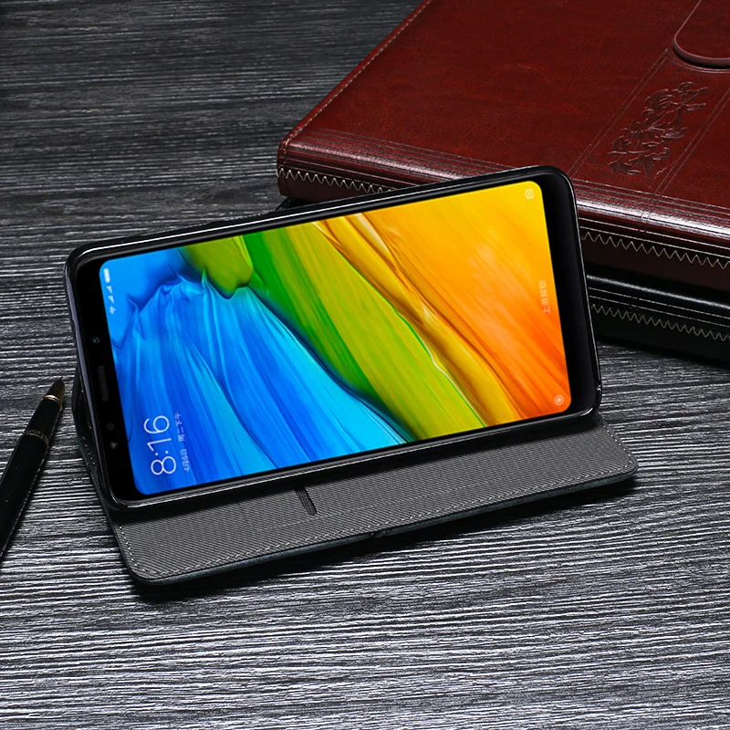 Чехол для телефона Xiaomi Redmi 5 плюс кожа флип Coque Роскошные Защитная крышка Redmi5 Fundas с
