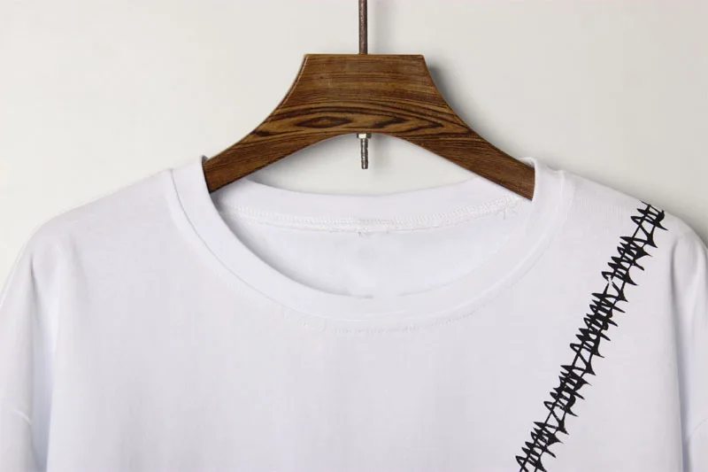 Новая хлопковая Футболка в стиле Харадзюку с бисером топы короткими рукавами и