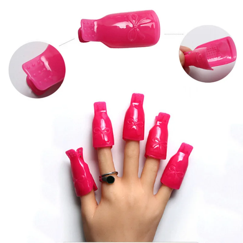 10 шт./компл. переносной акриловый зажим для ногтей снятия лака пластиковые