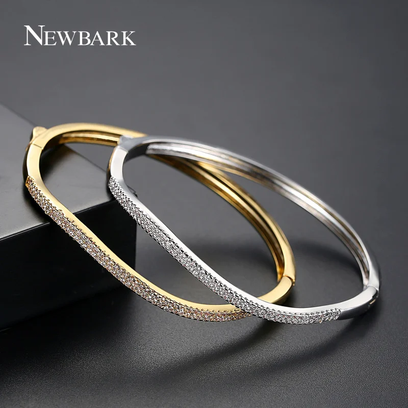 Newbark течет любовь цвета: золотистый Серебристый браслет Медь AAA кубический циркон
