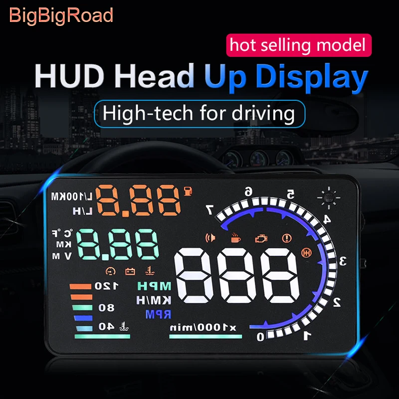 Автомобильный проектор BigBigRoad OBD2 II EUOBD HUD лобовое стекло с дисплеем для Buick