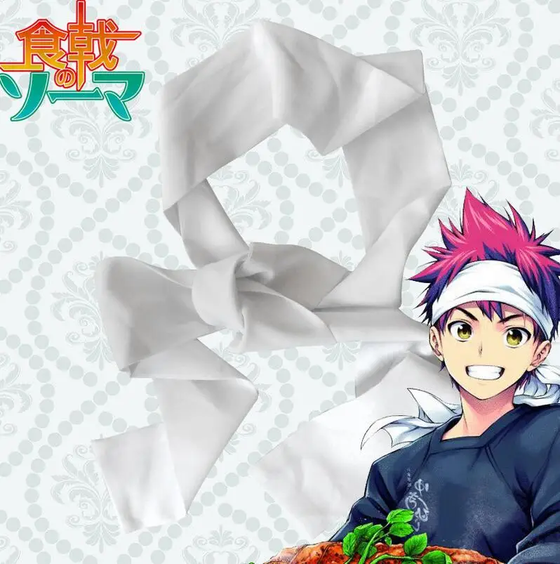 

Anime Shokugeki no Soma Cosplay Costume Food Wars Yukihira Souma T-shirt Apron head scarf