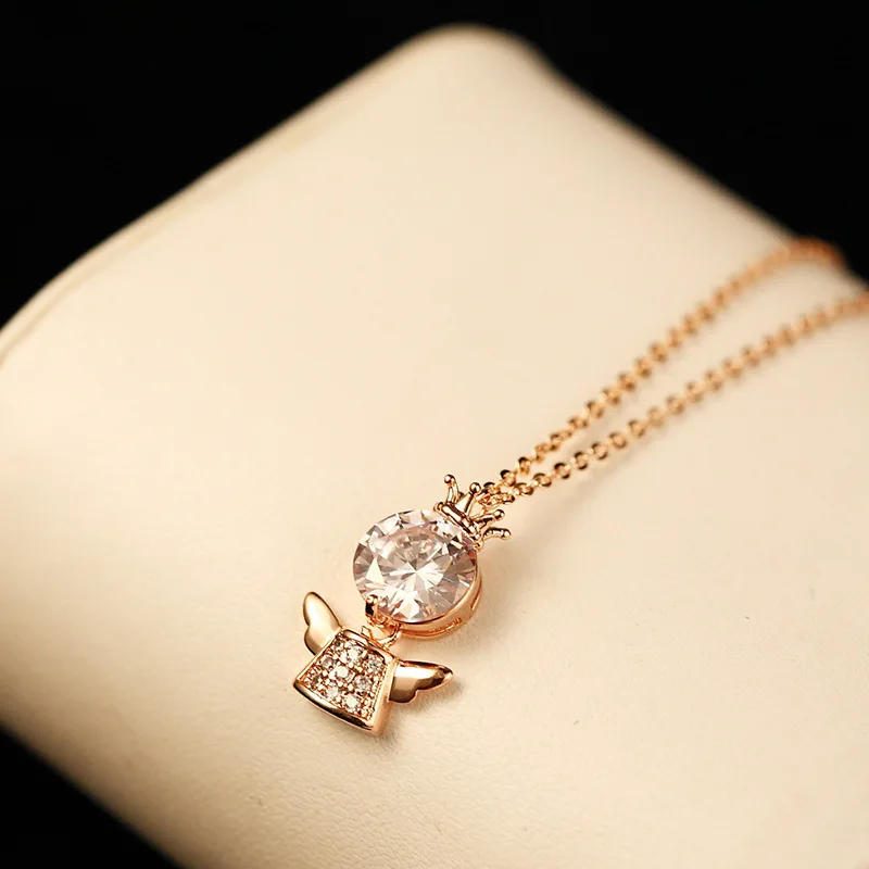 Колье из розового золота с ангелом 2020 | Украшения и аксессуары