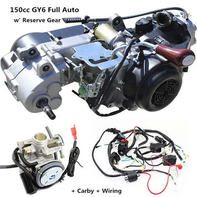 GY6 150CC полностью автоматический двигатель заднего хода+ жгут проводов+ карбюратор