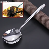 8 5 large stainless steel buffet serving public spoon thickness round soup rice dinner big tablespoon restaurant cutlery 1 2pc