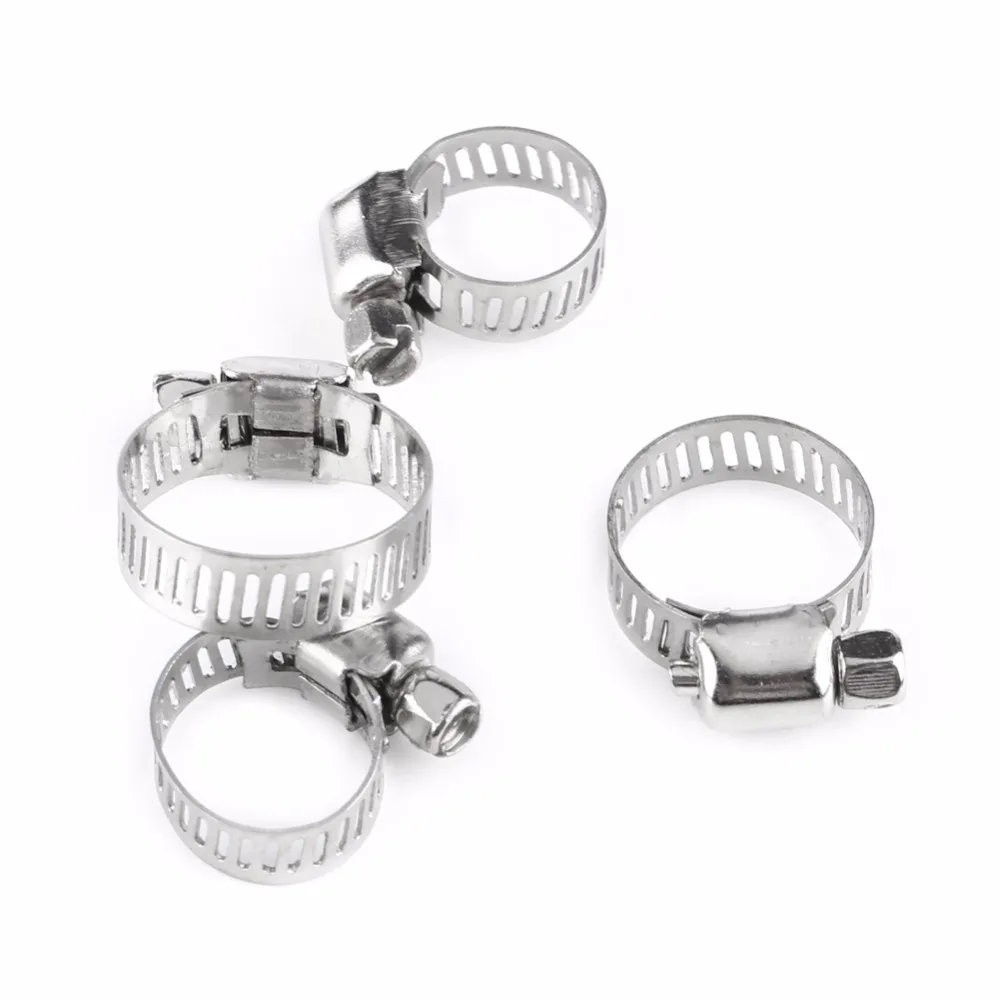 10 шт./компл. Зажимы для шлангов с винтовыми лентами регулируемые зажимные трубки