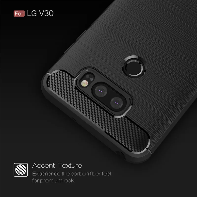 Fecoprior LGV30 V 30 Case for LG V30 Back Cover Carbon Fiber Luxury Protective Armor Smart Phone Celulars |