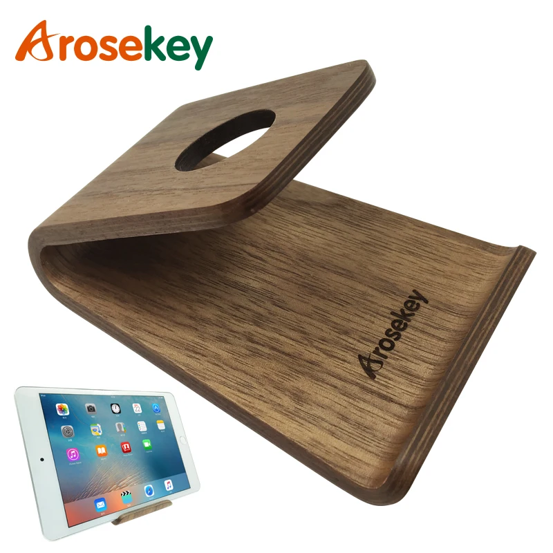 Arosekey, универсальная деревянная подставка для планшета, держатель для iPad, подставка для мобильного телефона для iPhone, samsung, Xiaomi, huawei