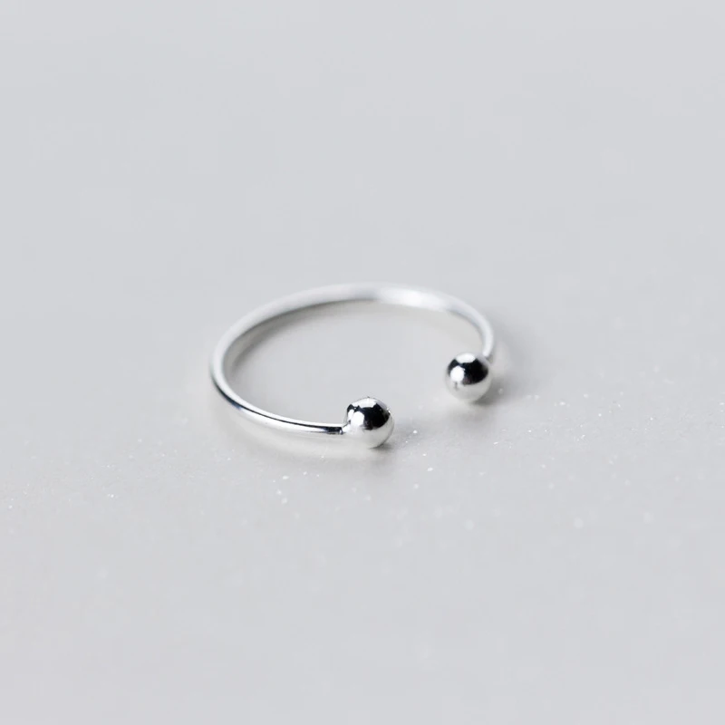 Fashion 2018 Women's Jewelry S925 Silver Simple Smooth Ball Adjustable Special Design Rings Finger Ring Wedding Gift | Украшения и
